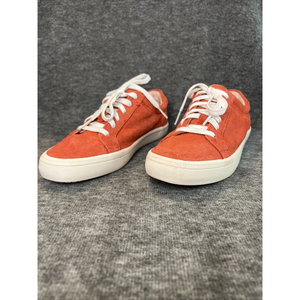 Frye Women's  Suede Sneakers Shoes Lace Up Low Casual Size 7.5M 3471351 Red‎